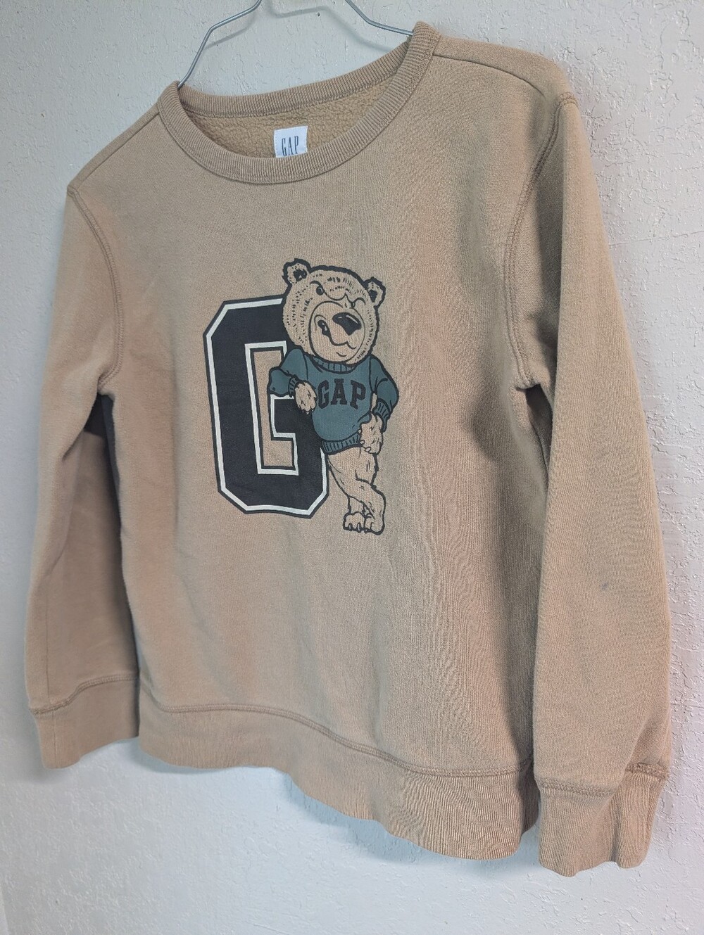GAP Kids Tan Crewneck Sweatshirt with Logo Tag L